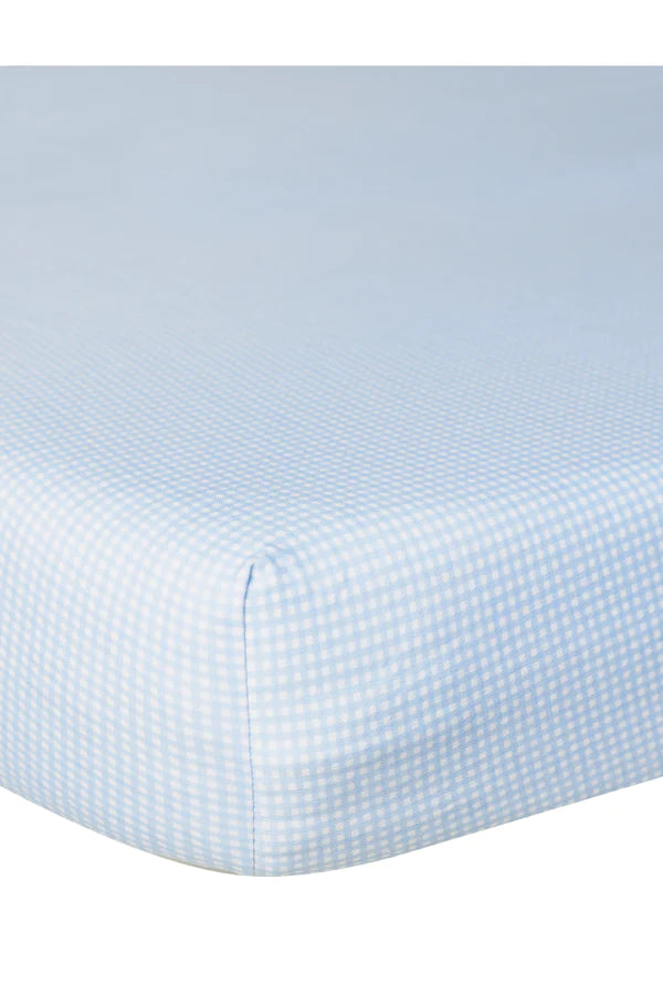 Blue Gingham Crib Sheet